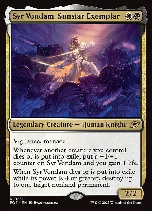 Syr Vondam, Sunstar Exemplar