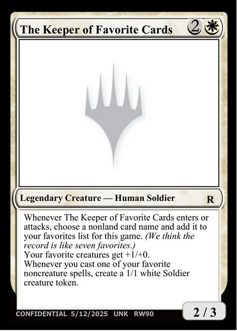The Keeper of Favorite Cards